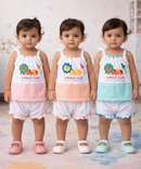 Boy & Girl Baby Printed Top Knot Dress | Top and Shorts Set | 100% Pure Cotton (Pack of 3 Sets Combo)