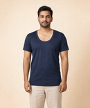 Fitto Men's Vest Ticker Plain Low Neck Half Sleeve Cotton | 5 Pack Combo | Soft Breathable Innerwear