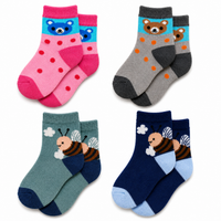 Cute Cartoon Ankle Socks for Baby Kids Casual Wear Multicolor |  Pack of 4 Combo
