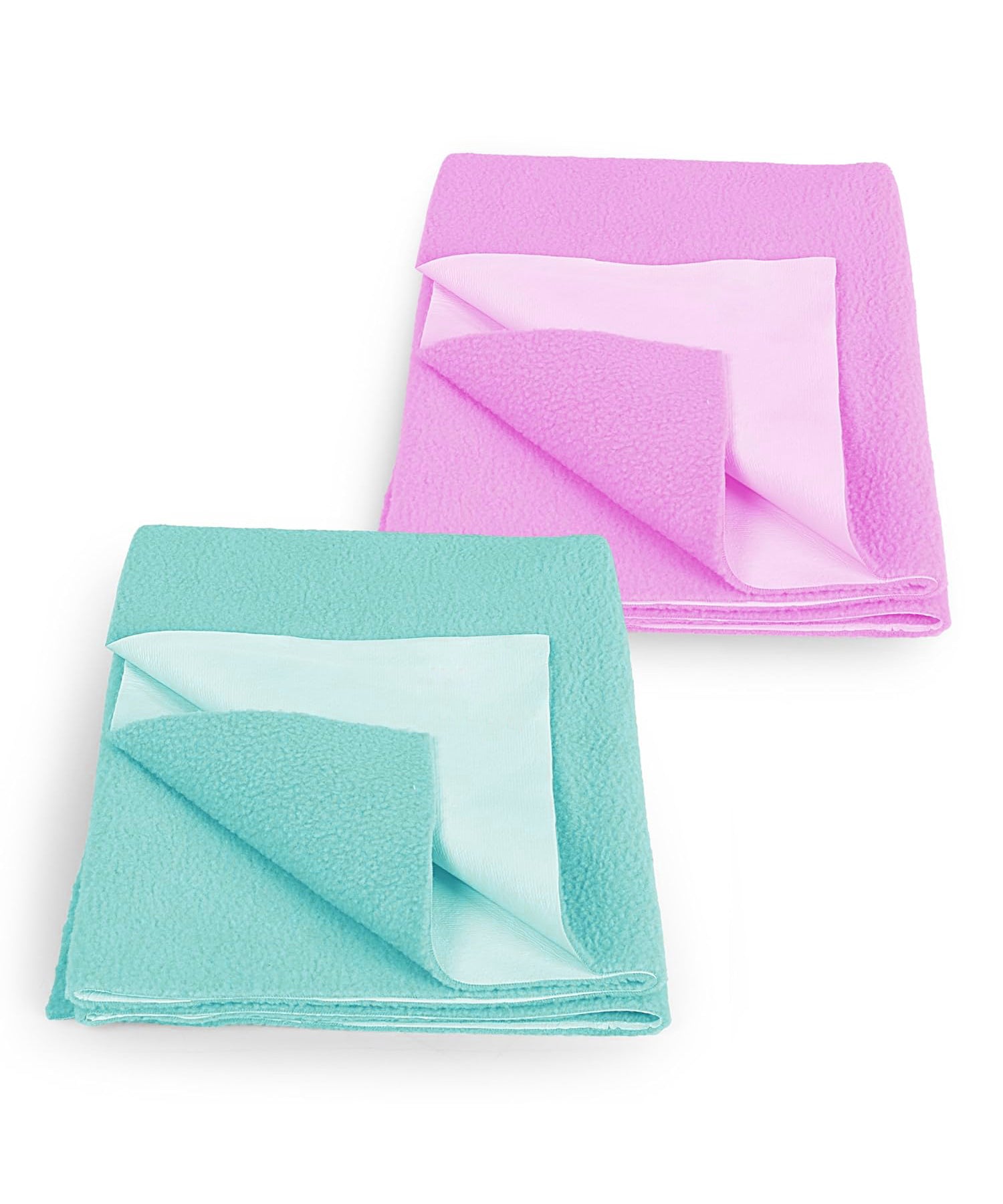 Instadry Anti-Piling Quick Dry Sheet for baby, Baby Bed Protector, Waterproof baby sheet | Fleece Fabric | Size 50x70cm (Pack of 2)