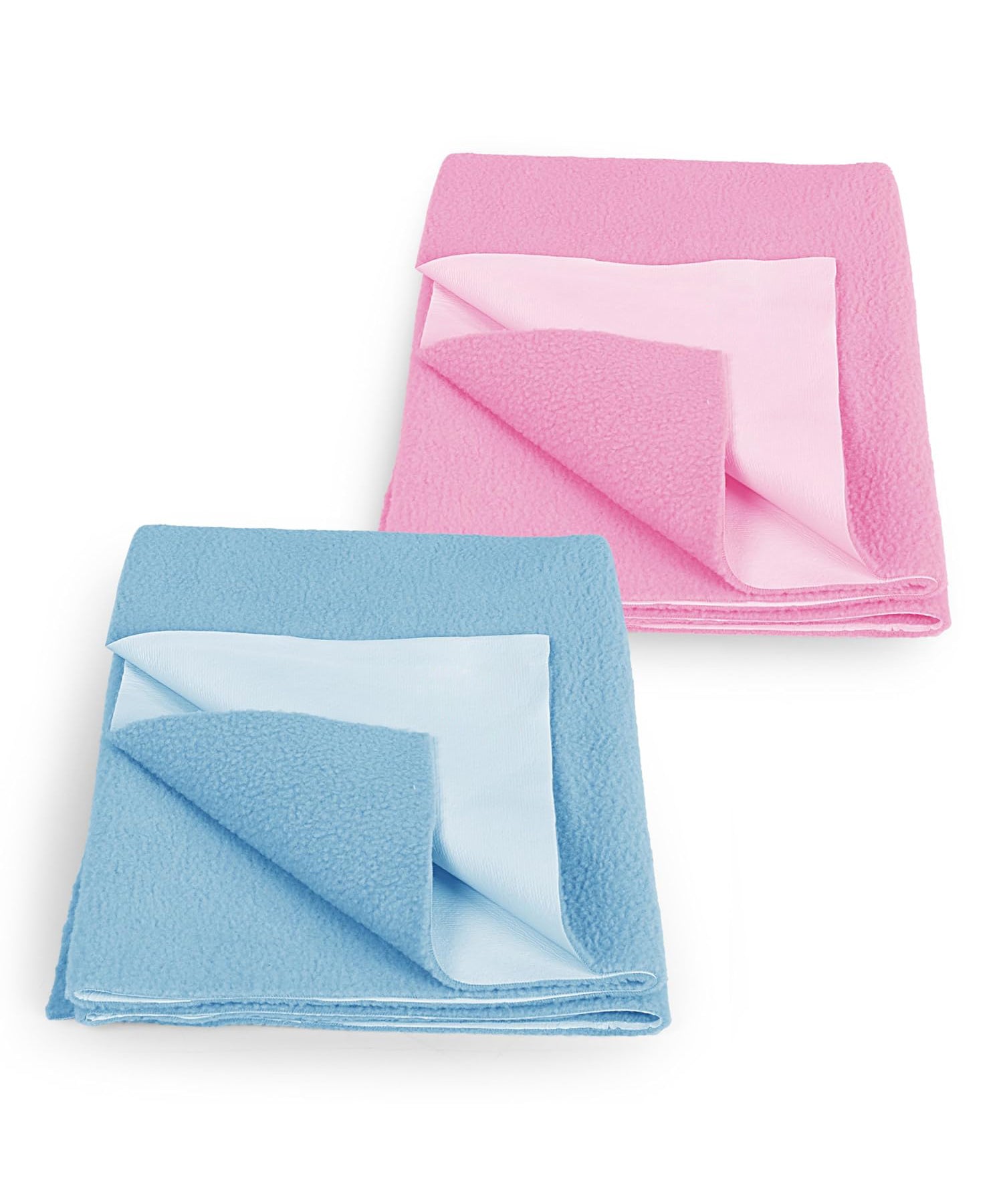 Instadry Anti-Piling Quick Dry Sheet for baby, Baby Bed Protector, Waterproof baby sheet | Fleece Fabric | Size 50x70cm (Pack of 2)