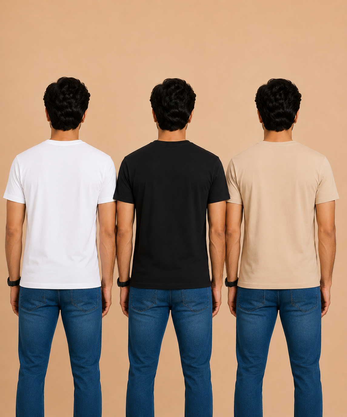 Men's Half Sleeve Printed Round Neck T-Shirt Combo (Pack of 3)