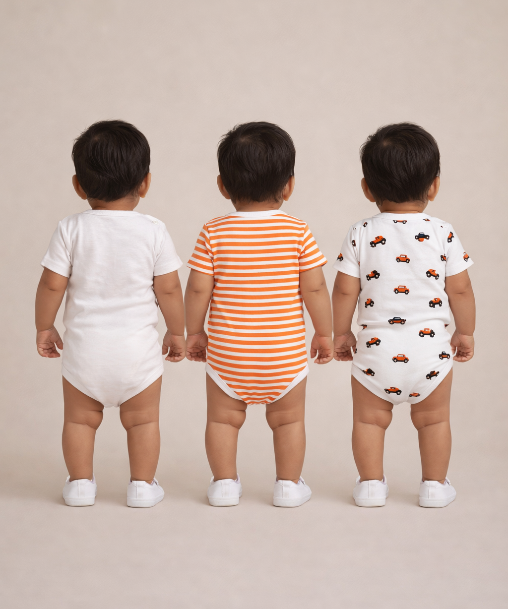 Boy & Girl Baby Half Sleeve Bodysuit | 100% Pure Cotton | Age 0-12 Months (Pack of 3 Combo)