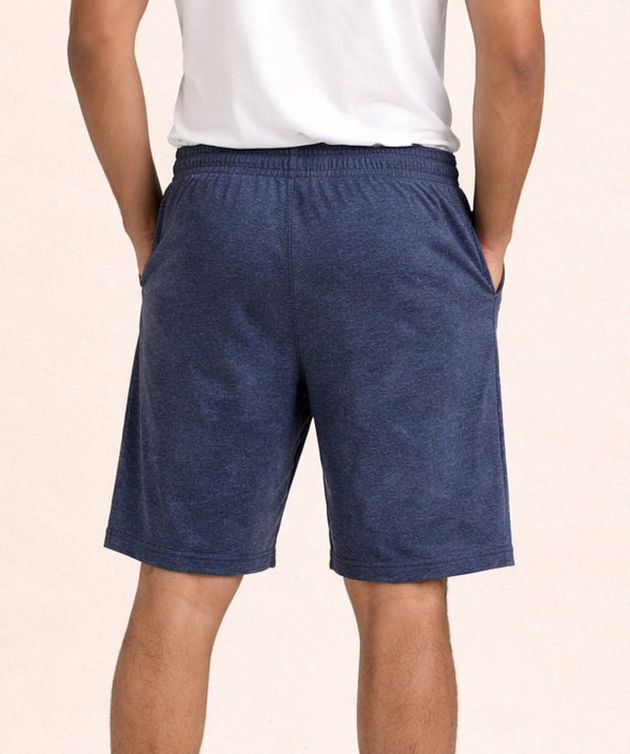 Men's Cotton Fabric Shorts for Regular Wear | Melange Blue Color | Sizes M, L, XL, 2XL | Rolls Run