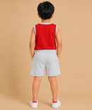 Boys Race Car Print | Sleeveless T-Shirt & Shorts Co-ord Set | Age 4 to 11 Years (Pack Of 1 Set)