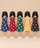 Girls 100% Cotton All Over Printed 2 To 5 Years Gown Dress/Frock Dress (Pack of 5)