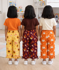 Pure Cotton Pajama Pant for Casual wear for Girl Kids Age 0 To 6 Years (Pack of 3)