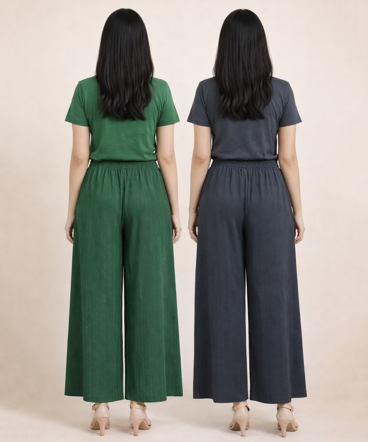 Crinkle Cotton Palazzo Pant | Casual Night wear for Women (Pack of 2)