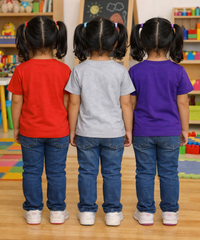 Kids Cotton Girls Tshirt Plain Multi Color | Age 0 to 6 Years (Pack of 3 Pieces)