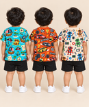 Baby Boys All Over Printed Cotton T-Shirt Multi Colour | Age 0 to 36 Months (Pack of 3 Pieces)