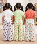 Printed Palazzo Pant | Casual Night wear for Girl Kids Age 4 To 10 Years (Pack of 3)