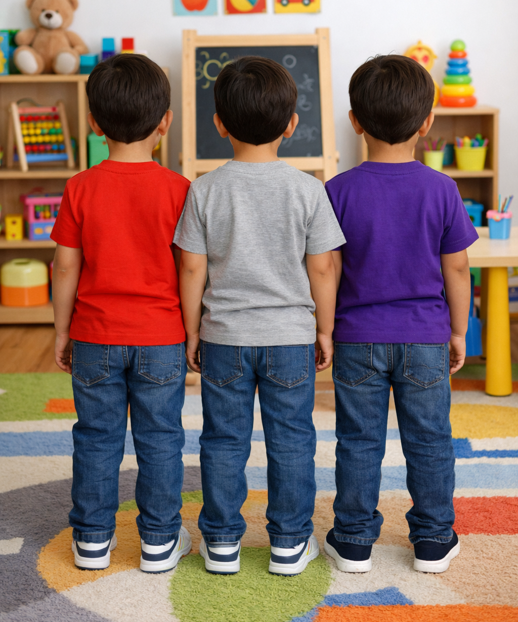 Kids Cotton Boys Tshirt Plain Multi Color | Age 0 to 6 Years (Pack of 3 Pieces)