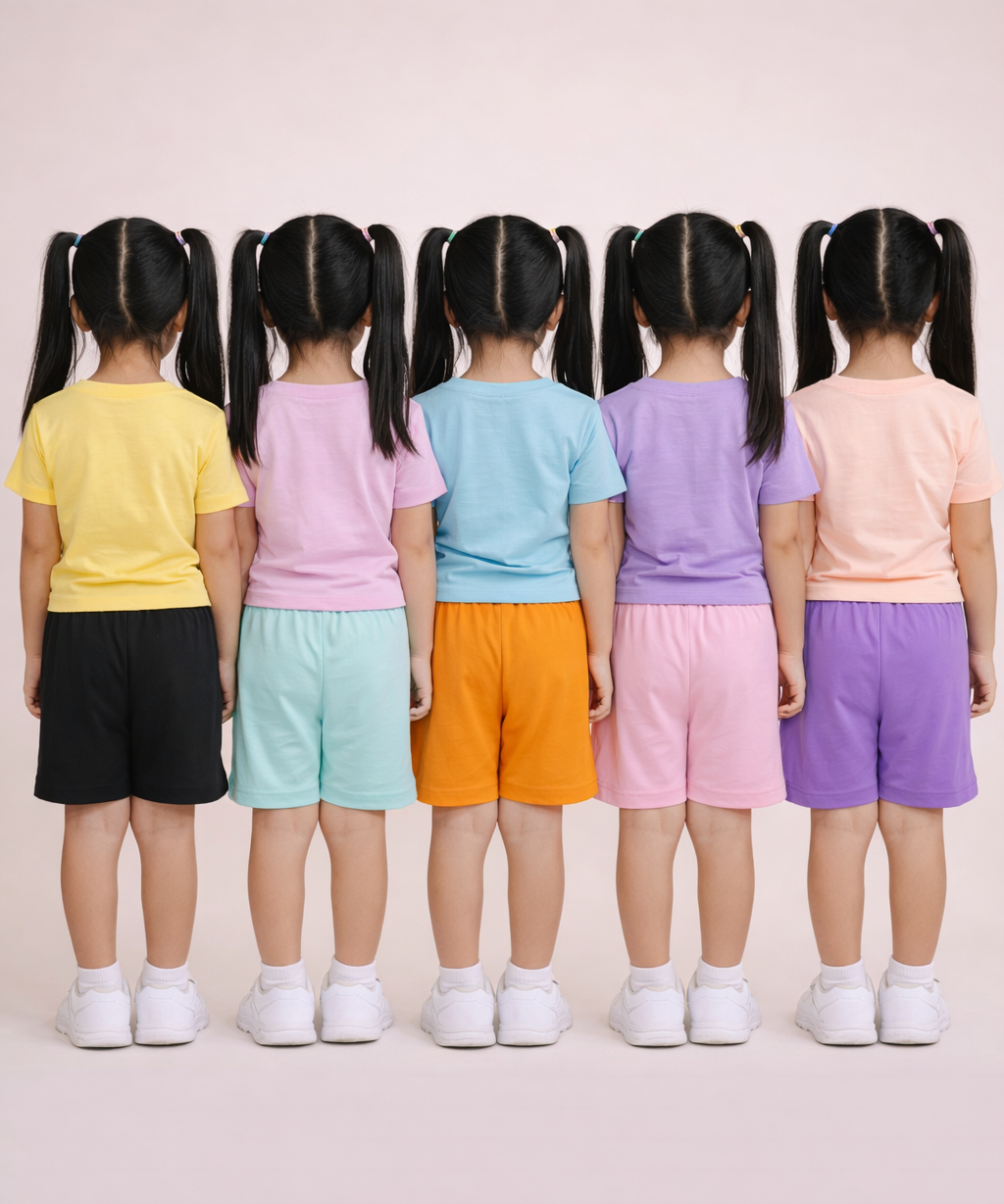 Girl Kid Cotton Printed Shorts | Random Cartoon Printed | Age 1 to 6 Years (Pack of 5 Pieces)