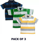 Boys 100% Cotton Printed  Half sleeve Polo T-Shirt ( Pack Of 3 )