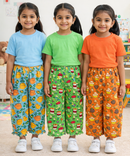 Pure Cotton Pajama Pant for Casual wear for Girl Kids Age 0 To 6 Years (Pack of 3)