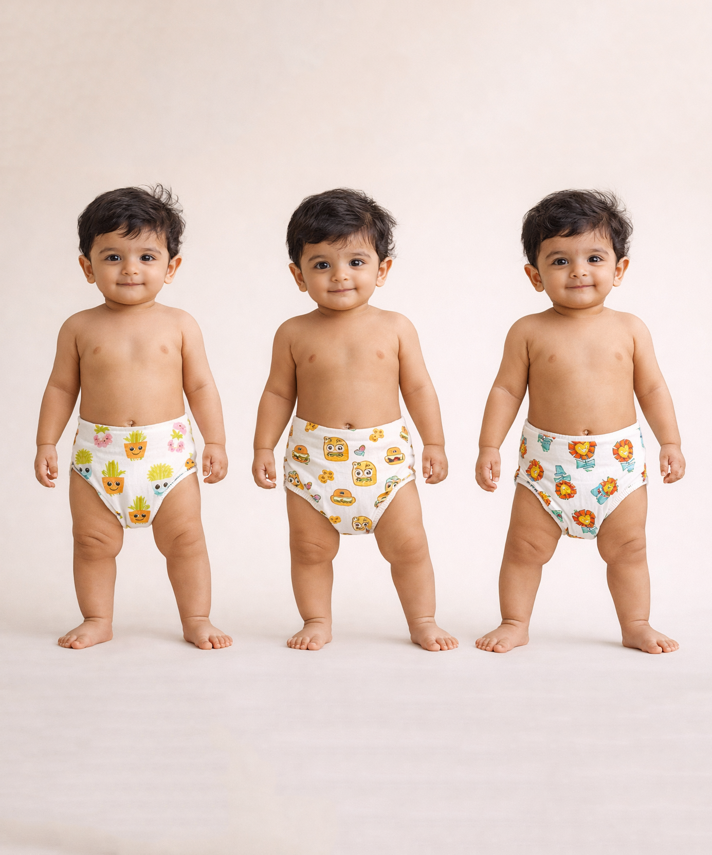 Baby Printed Cotton Nappy/Langot | Soft Muslin Fabric | 0–6 Months (Pack of 3 Pieces)