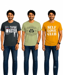 Men's Half Sleeve Printed Round Neck T-Shirt Combo (Pack of 3)
