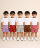 Pure Cotton Plain Shorts for Boys Kid with Elastic Age 1 to 4 Years (Pack of 10)