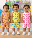 Boys Cotton Cartoon Printed Kids Sleeveless Set Combo | Age 0 to 3 Years | T-shirt & Shorts (Combo Set Pack of 3)