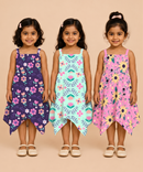 Fish Frock Floral Printed | Casual wear for Girl Kids Age 1 To 6 Years (Pack of 3)