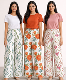 Printed Palazzo Pant | Casual Night wear for Women (Pack of 3)