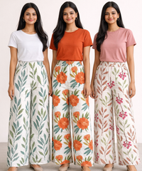 Printed Palazzo Pant | Casual Night wear for Women (Pack of 3)