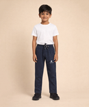 Boys Cotton Track Pant | Plain Melange Blue Color | Age 3 to 12 Years