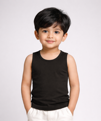 Kids Boys Color Cotton Inner Vest – Comfortable Sleeveless Undershirt ( Pack Of 5 Combo )