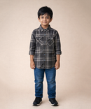 Kids Checked Cotton Shirt | Full Sleeve Casual Wear | Age 3–13 Years