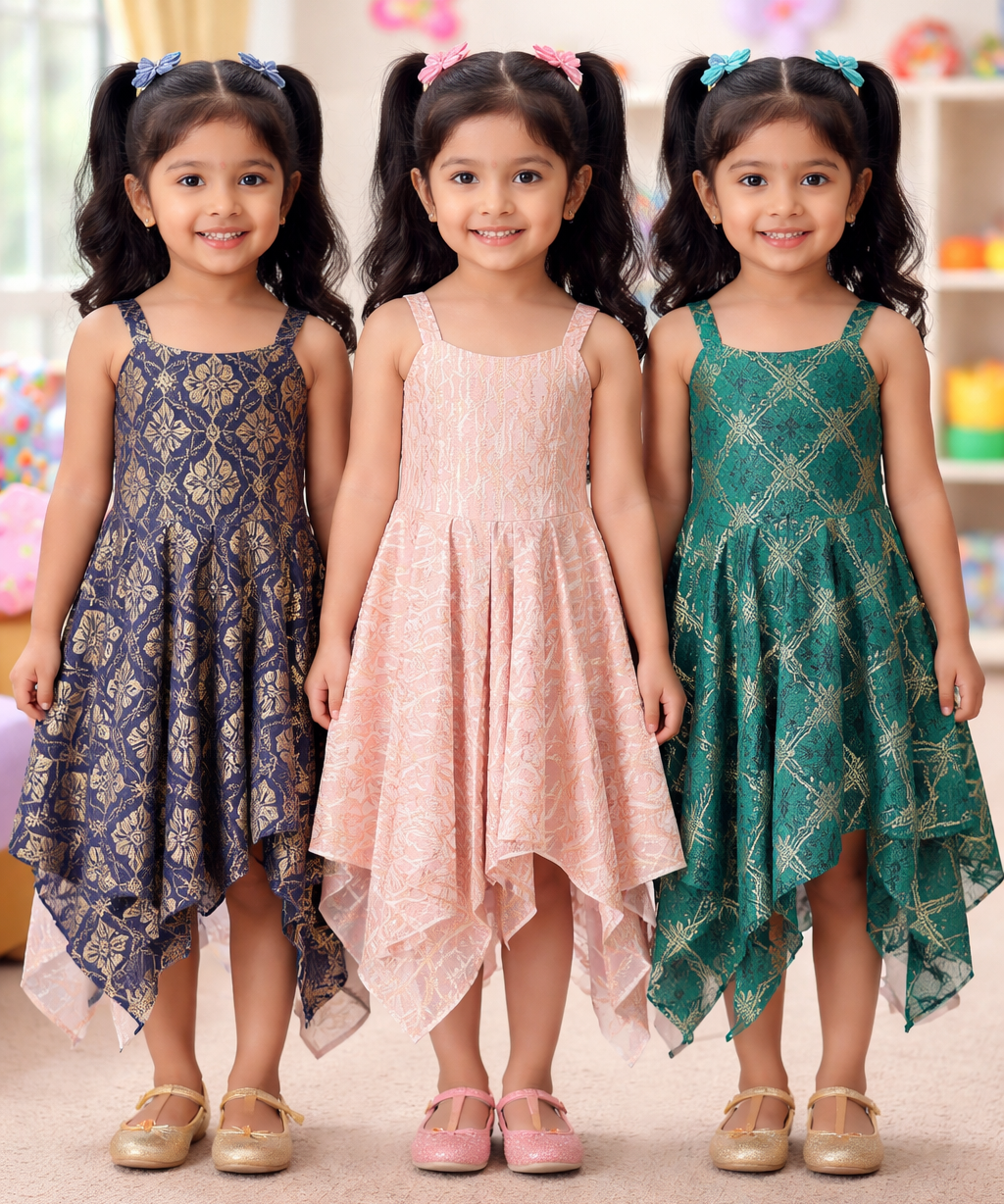 Fish Frock Floral Printed | Casual wear for Girl Kids Age 2 To 7 Years (Pack of 3)