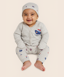 Babies Gift Box Co-ord Set | Tshirt, Trackpant, Cap, Mittens for New Born Babies | Age 3-18 Months