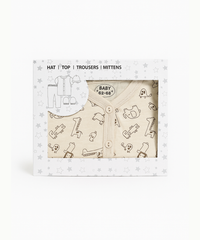 Babies Gift Box Co-ord Set | Tshirt, Trackpant, Cap, Mittens for New Born Babies | Age 3-18 Months