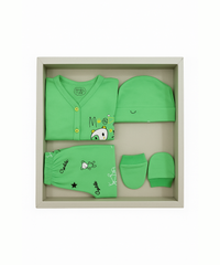 Babies Gift Box Co-ord Set | Tshirt, Trackpant, Cap, Mittens for New Born Babies | Age 3-18 Months
