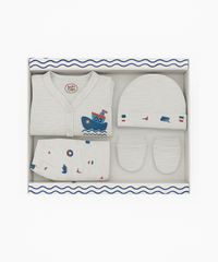 Babies Gift Box Co-ord Set | Tshirt, Trackpant, Cap, Mittens for New Born Babies | Age 3-18 Months