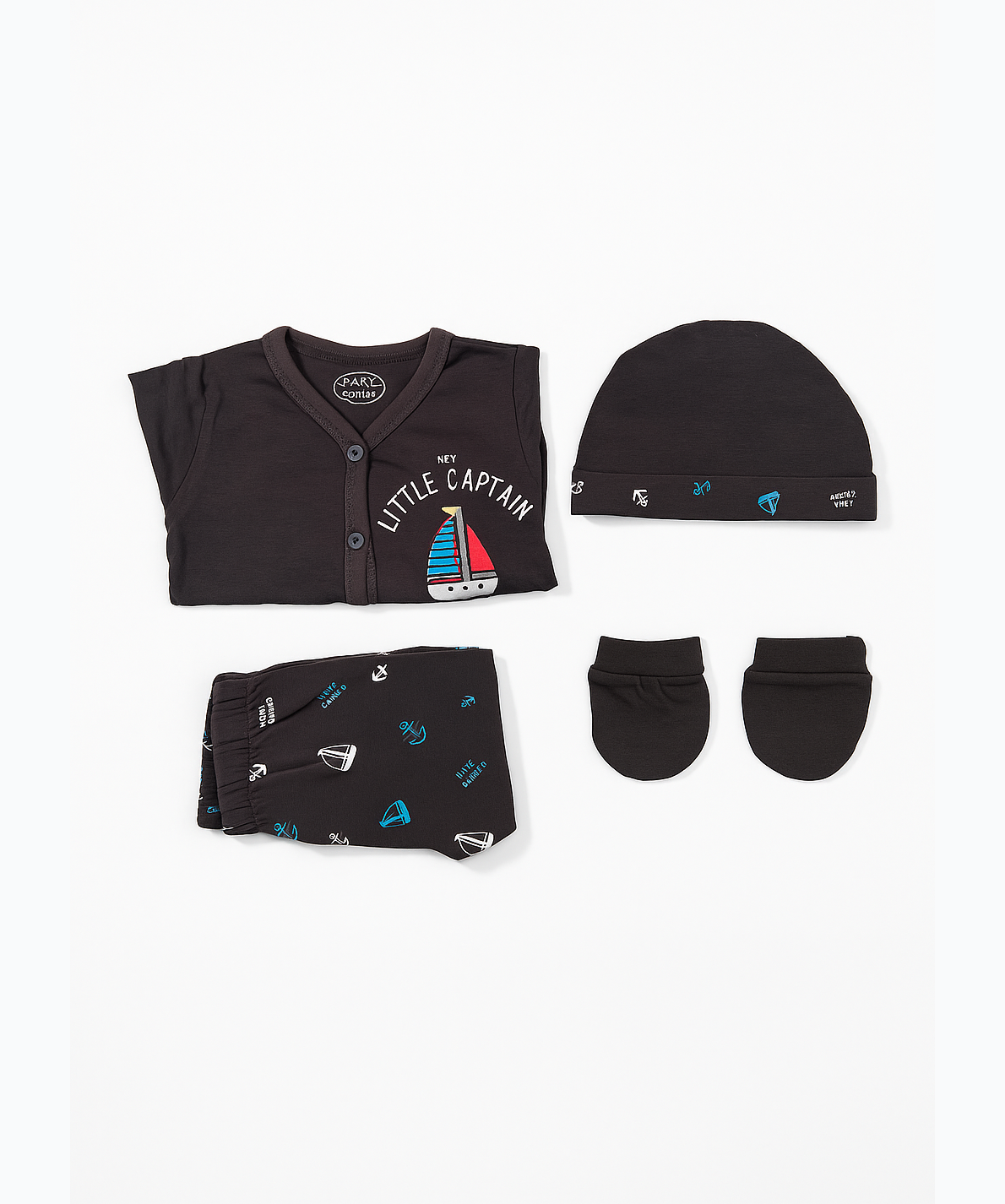 Babies Gift Box Co-ord Set | Tshirt, Trackpant, Cap, Mittens for New Born Babies | Age 3-18 Months