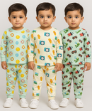 Boy Babies Co-ord Set | Full sleeve Tshirt and Trackpant for Boy Baby | Sizes Age 3-6 Months (Pack of 3 Set)