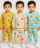 Boy Babies Co-ord Set | Full sleeve Tshirt and Trackpant for Boy Baby | Sizes Age 3-6 Months (Pack of 3 Set)