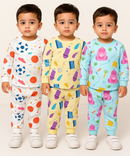 Boy Babies Co-ord Set | Full sleeve Tshirt and Trackpant for Boy Baby | Sizes Age 3-6 Months (Pack of 3 Set)