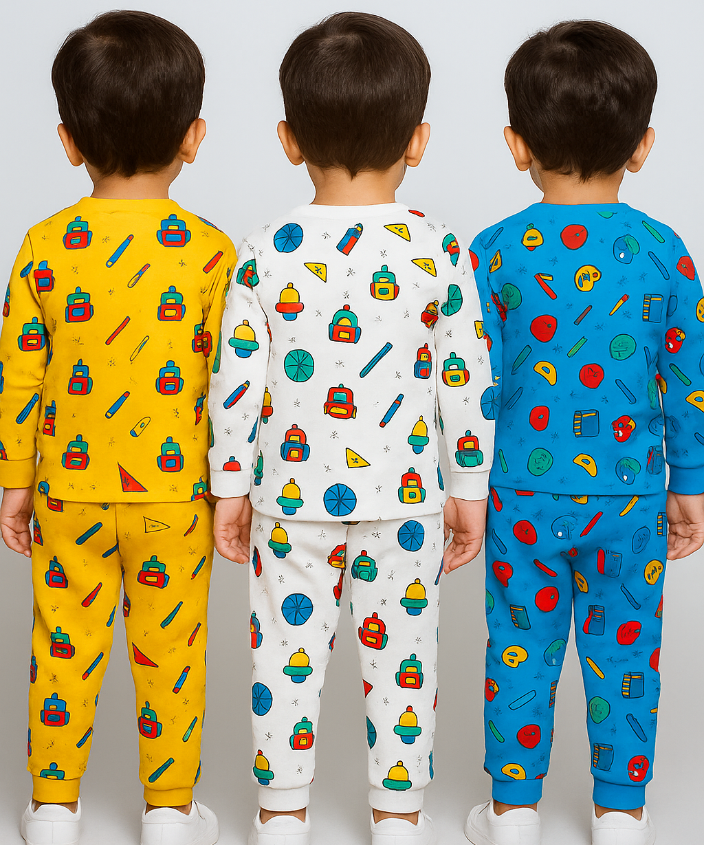 Boy Babies Co-ord Set | Full sleeve Tshirt and Trackpant for Boy Baby | Sizes Age 3-18 Months (Pack of 3 Set)