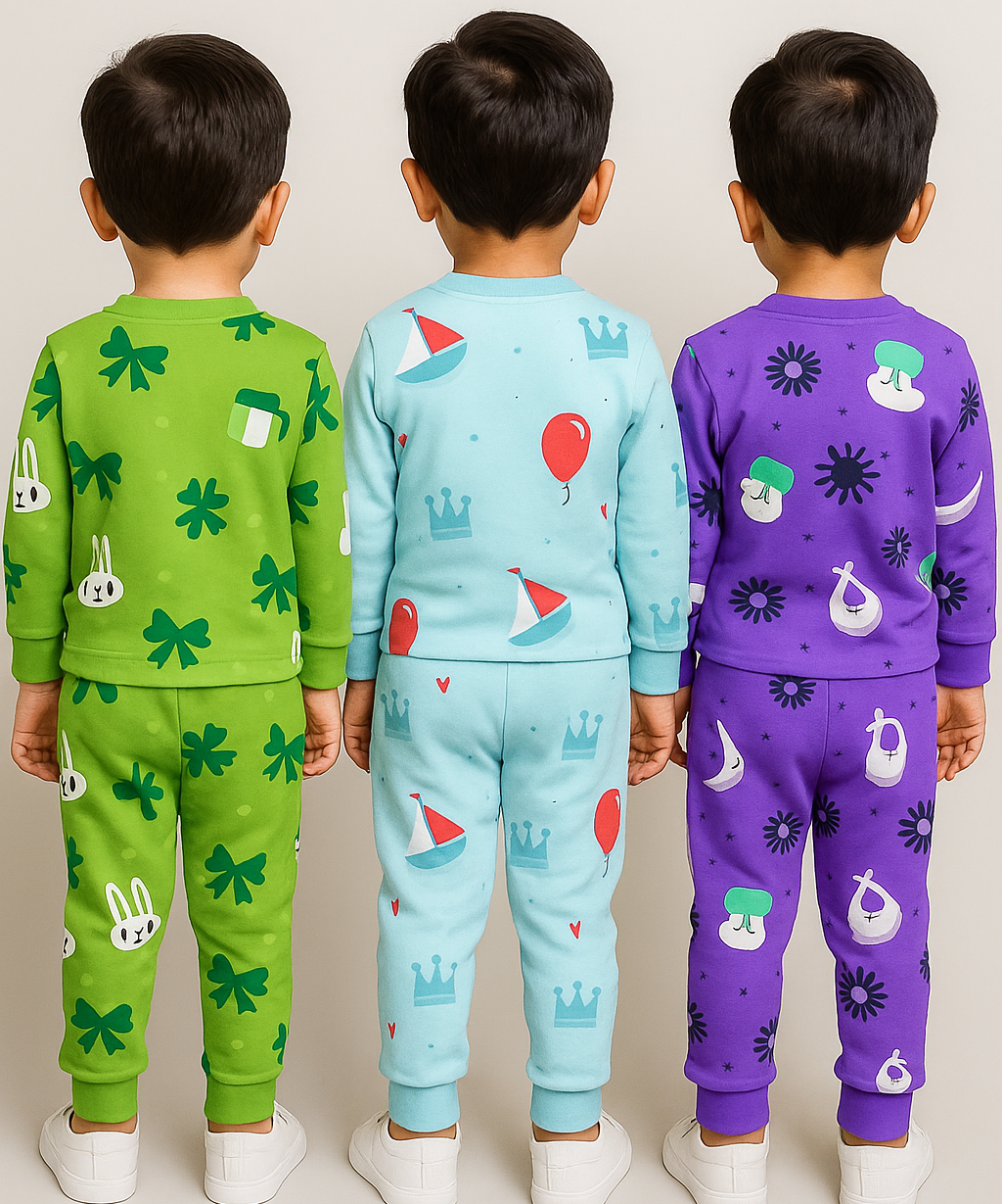 Boy Babies Co-ord Set | Full sleeve Tshirt and Trackpant for Boy Baby | Sizes Age 3-18 Months (Pack of 3 Set)
