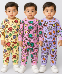 Boy Babies Co-ord Set | Full sleeve Tshirt and Trackpant for Boy Baby | Sizes Age 3-6 Months (Pack of 3 Set)