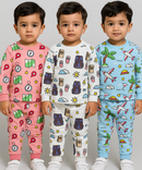 Boy Babies Co-ord Set | Full sleeve Tshirt and Trackpant for Boy Baby | Sizes Age 3-6 Months (Pack of 3 Set)