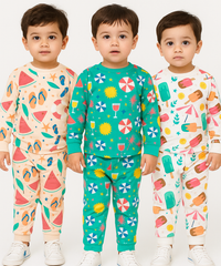 Boy Babies Co-ord Set | Full sleeve Tshirt and Trackpant for Boy Baby | Sizes Age 3-6 Months (Pack of 3 Set)