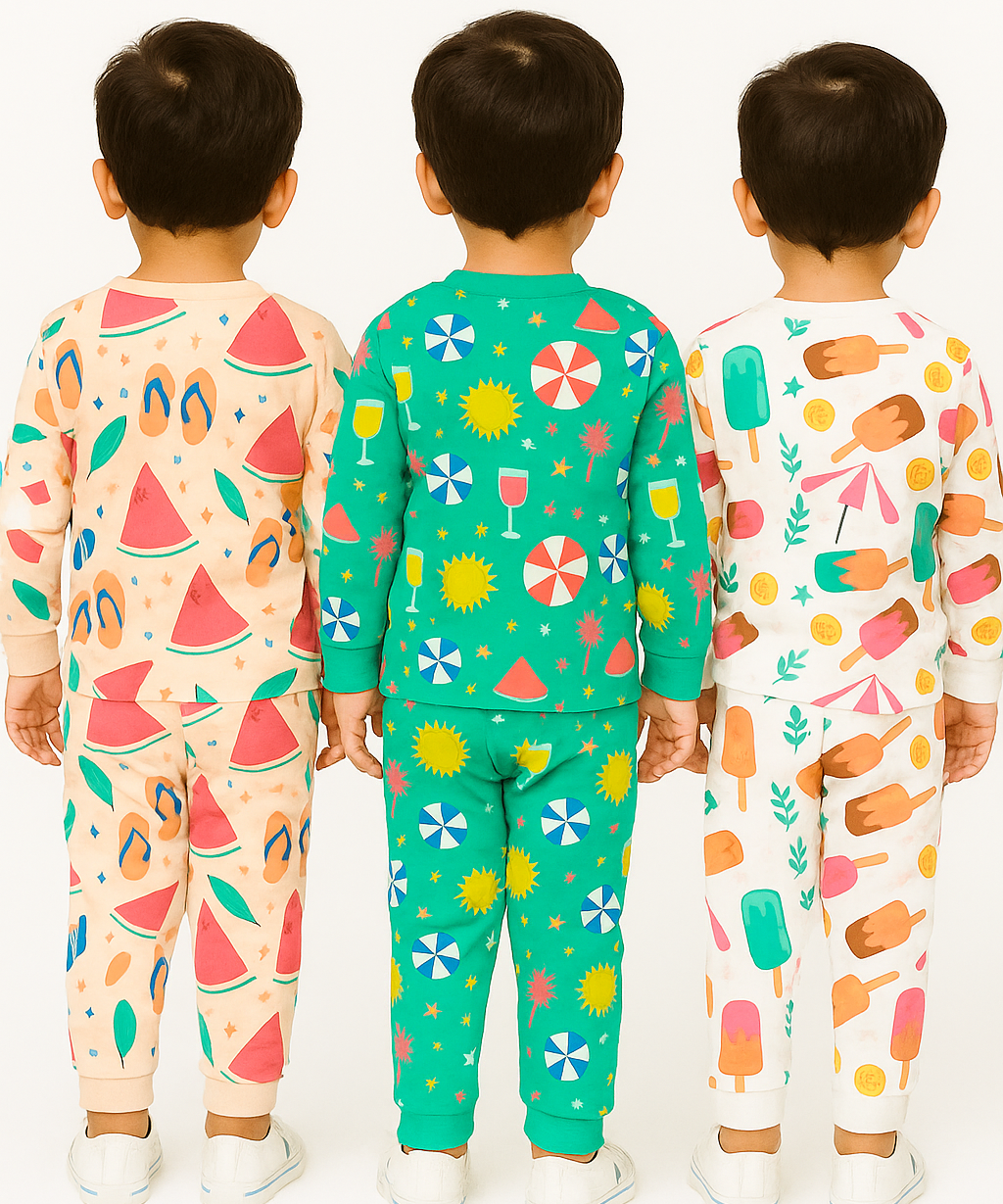 Boy Babies Co-ord Set | Full sleeve Tshirt and Trackpant for Boy Baby | Sizes Age 3-18 Months (Pack of 3 Set)
