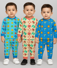 Boy Babies Co-ord Set | Full sleeve Tshirt and Trackpant for Boy Baby | Sizes Age 3-6 Months (Pack of 3 Set)