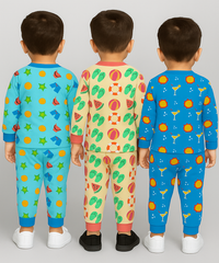 Boy Babies Co-ord Set | Full sleeve Tshirt and Trackpant for Boy Baby | Sizes Age 3-6 Months (Pack of 3 Set)