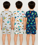 Boys Cotton Cartoon Printed Kids Co-ord Set Combo | Age 1 to 10 Years | Tshirt & Shorts (Combo Set Pack of 3)