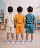 Boys Cotton Cartoon Printed Kids Co-ord Set Combo | Age 1 to 10 Years | Tshirt & Shorts (Combo Set Pack of 3)