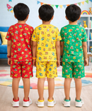 Boys Cotton Cartoon Printed Kids Co-ord Set Combo | Age 1 to 10 Years | Tshirt & Shorts (Combo Set Pack of 3)