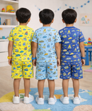 Boys Cotton Cartoon Printed Kids Co-ord Set Combo | Age 1 to 10 Years | Tshirt & Shorts (Combo Set Pack of 3)